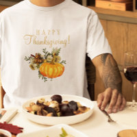Happy Thanksgiving rustic pumpkin fall floral