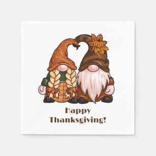 Happy Thanksgiving Scandinavian Gnomes Napkin