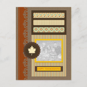 happy thanksgiving (scrapbook) holiday postcard