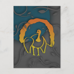 Happy Thanksgiving Shadow Turkey Holiday Postcard
