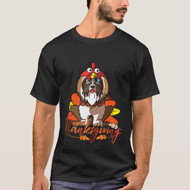 Happy Thanksgiving Shih Tzu Dog     T-Shirt (Front)