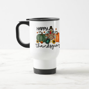 Happy Thanksgiving Shirt Fall Holiday Turkey Day Travel Mug