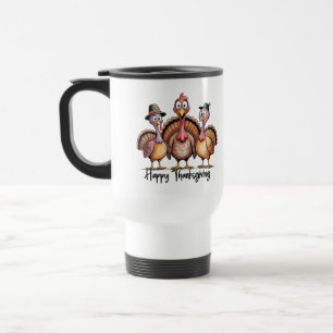 Happy Thanksgiving Shirt Fall Holiday Turkey Day Travel Mug