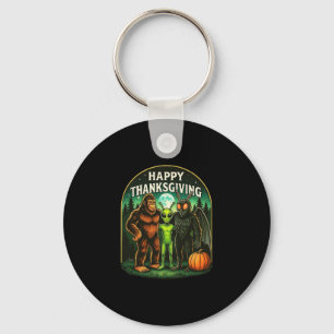 Happy Thanksgiving Shirt Men Bigfoot Alien Mothman Key Ring
