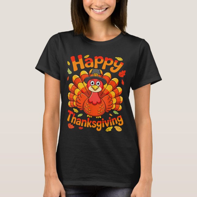 Happy Thanksgiving Shirt Men Women Kids Family Tur (Front)