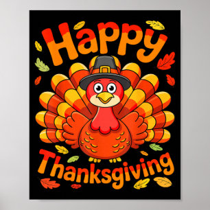Happy Thanksgiving Shirt Men Women Kids Family Tur Poster