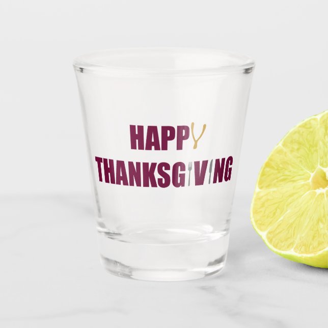 Happy Thanksgiving Shot Glass (Front)