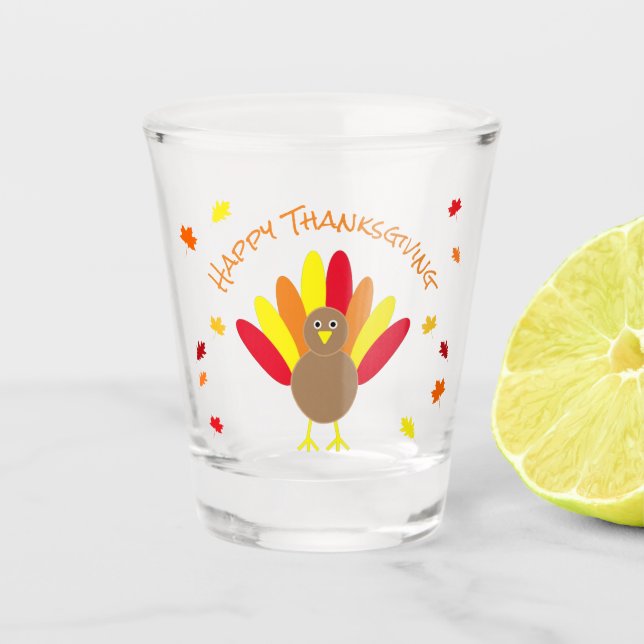 Happy Thanksgiving Shot Glass (Front)
