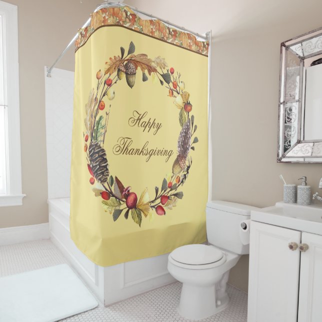 Happy Thanksgiving Shower Curtain (In Situ)