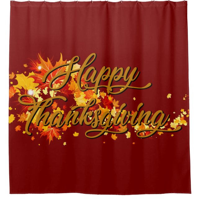 Happy Thanksgiving Shower Curtain (Front)