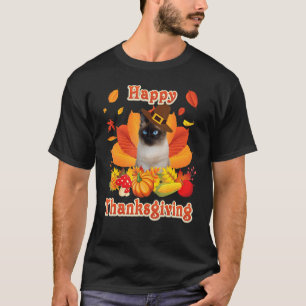 Happy Thanksgiving Siamese Cat I'm Thankful For My T-Shirt