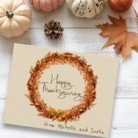 Happy Thanksgiving Simple Autumn Leaf Custom