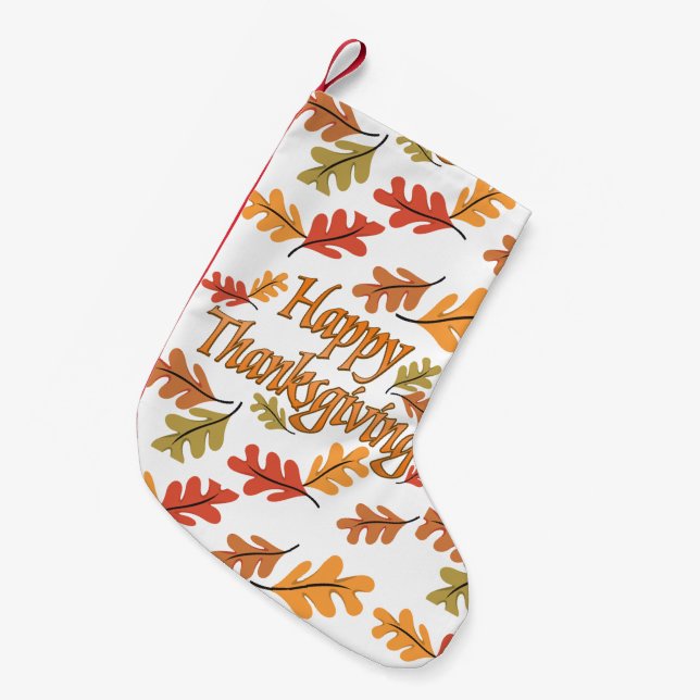 Happy Thanksgiving Small Christmas Stocking (Front (Hanging))
