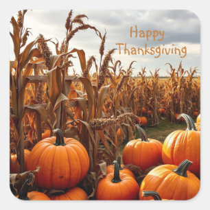 Happy Thanksgiving Square Sticker