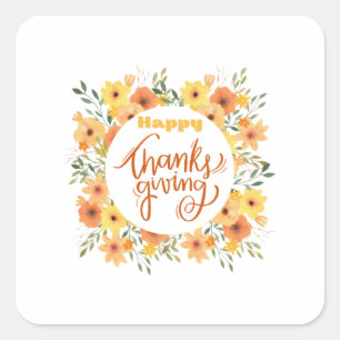 Happy Thanksgiving Square Sticker