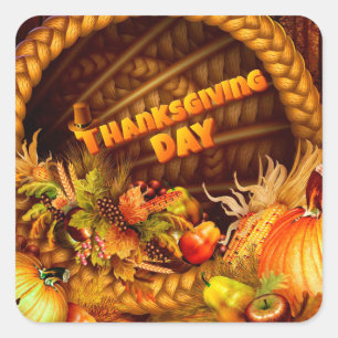 Happy Thanksgiving Square Sticker