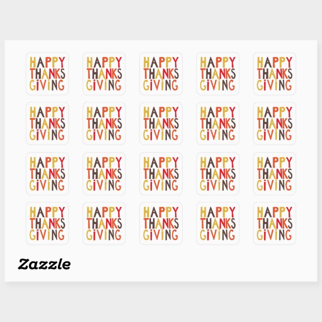 Happy Thanksgiving! Square Sticker (Sheet)