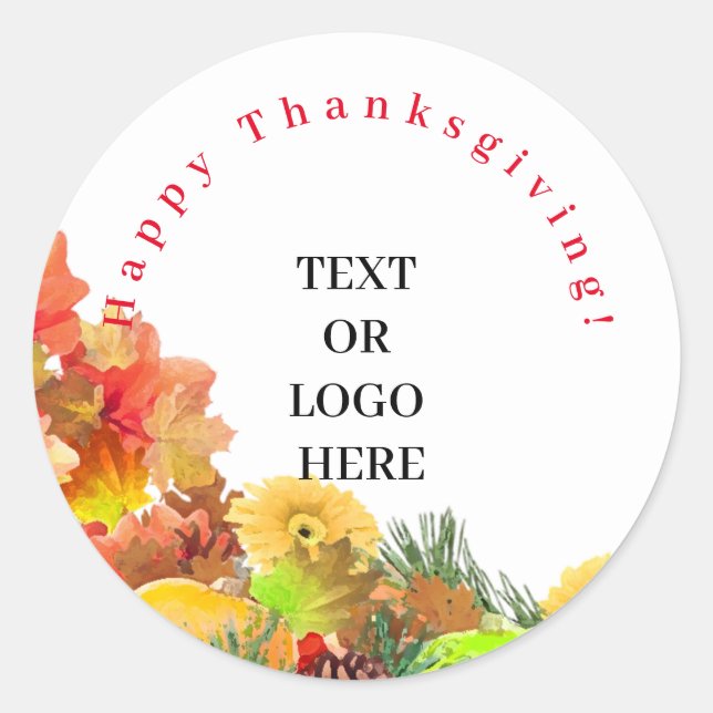 Happy Thanksgiving Sticker (Front)