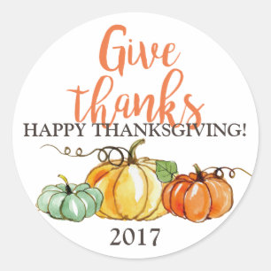 Happy Thanksgiving sticker pumpkins