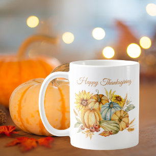Happy Thanksgiving Sunflowers Pumpkins Coffee Mug