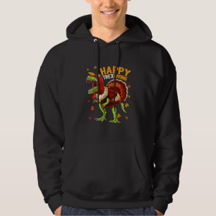 Happy Thanksgiving T Rex Dinosaur Turkey Costume B Hoodie