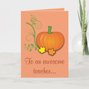 Happy Thanksgiving Teacher's Card