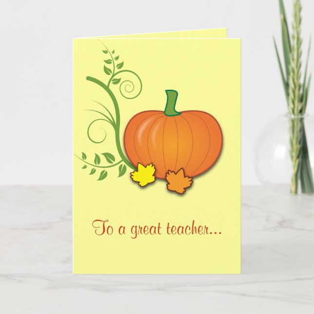 Happy Thanksgiving Teacher's Card (Front)