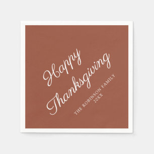 Happy Thanksgiving Terracotta  Napkin