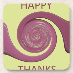 Happy Thanksgiving Text Art Design. Coaster