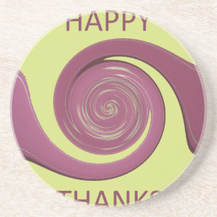 Happy Thanksgiving Text Art Design. Coaster