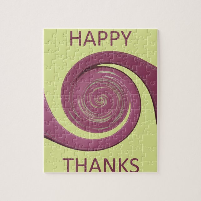Happy Thanksgiving Text Art Design.  Jigsaw Puzzle (Vertical)