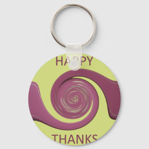 Happy Thanksgiving Text Art Design.  Key Ring
