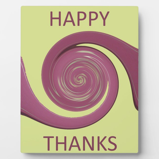 Happy Thanksgiving Text Art Design.  Plaque (Front)
