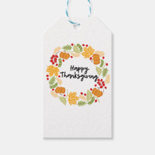 HAPPY THANKSGIVING, Thanksgiving Wreath, Cute Gift Tags