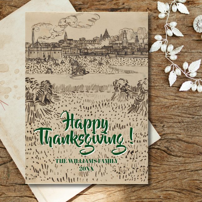 Happy Thanksgiving The Harvest Vincent van Gogh Card (Creator Uploaded)