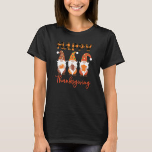 Happy Thanksgiving Three Gnome Fall Autumn Men Wom T-Shirt