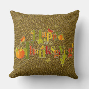 Happy Thanksgiving Throw Pillow