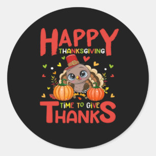 happy thanksgiving time to give thanks Sticker