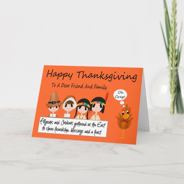 Happy Thanksgiving To Friend/Family Greeting Card (Front)