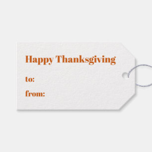 Happy Thanksgiving to from pumpkin spice modern Gift Tags