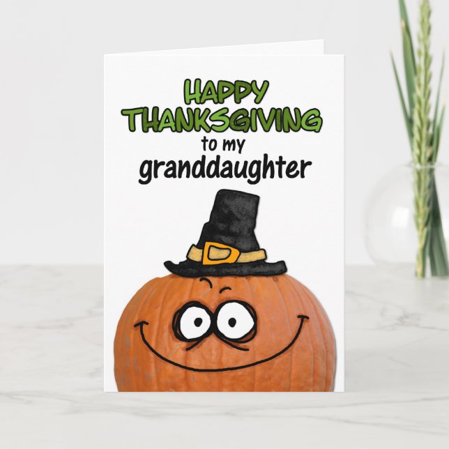 Happy Thanksgiving to my Granddaughter Holiday Card (Front)