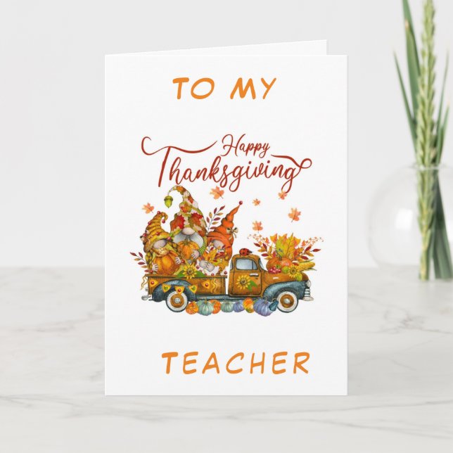 HAPPY "THANKSGIVING" TO MY *TEACHER* HOLIDAY CARD (Front)