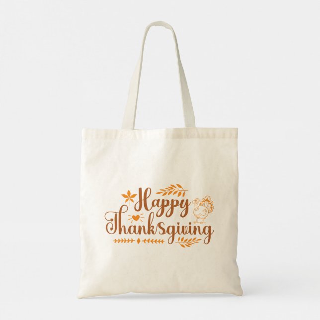 Happy Thanksgiving Tote Bag (Back)