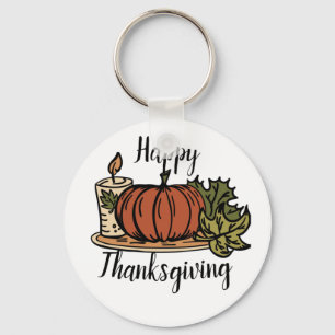 Happy Thanksgiving Tote Bag Key Ring