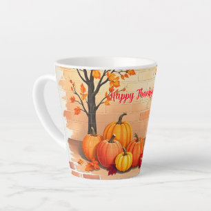 Happy Thanksgiving Trendy Beautiful Fall Latte Mug