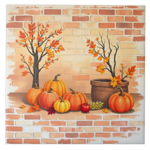 Happy Thanksgiving Trendy Beautiful Fall Tile