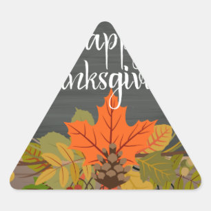 happy thanksgiving triangle sticker
