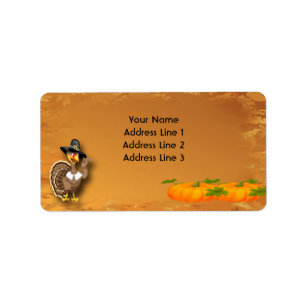 Happy Thanksgiving Turkey Address Labels