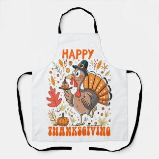 Happy thanksgiving turkey apron