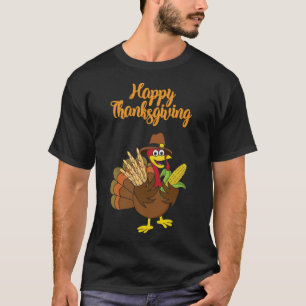 Happy Thanksgiving Turkey boxer dog print T-Shirt